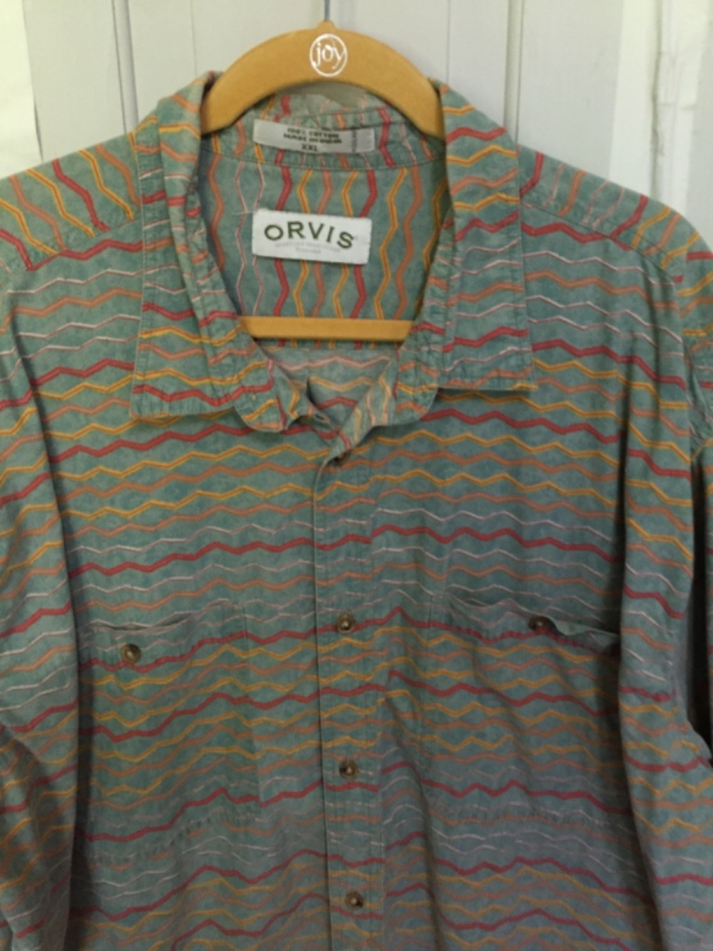 Orvis Multicolor Wave-Pattern Casual Button-Down Shirt - Picture 5 of 16